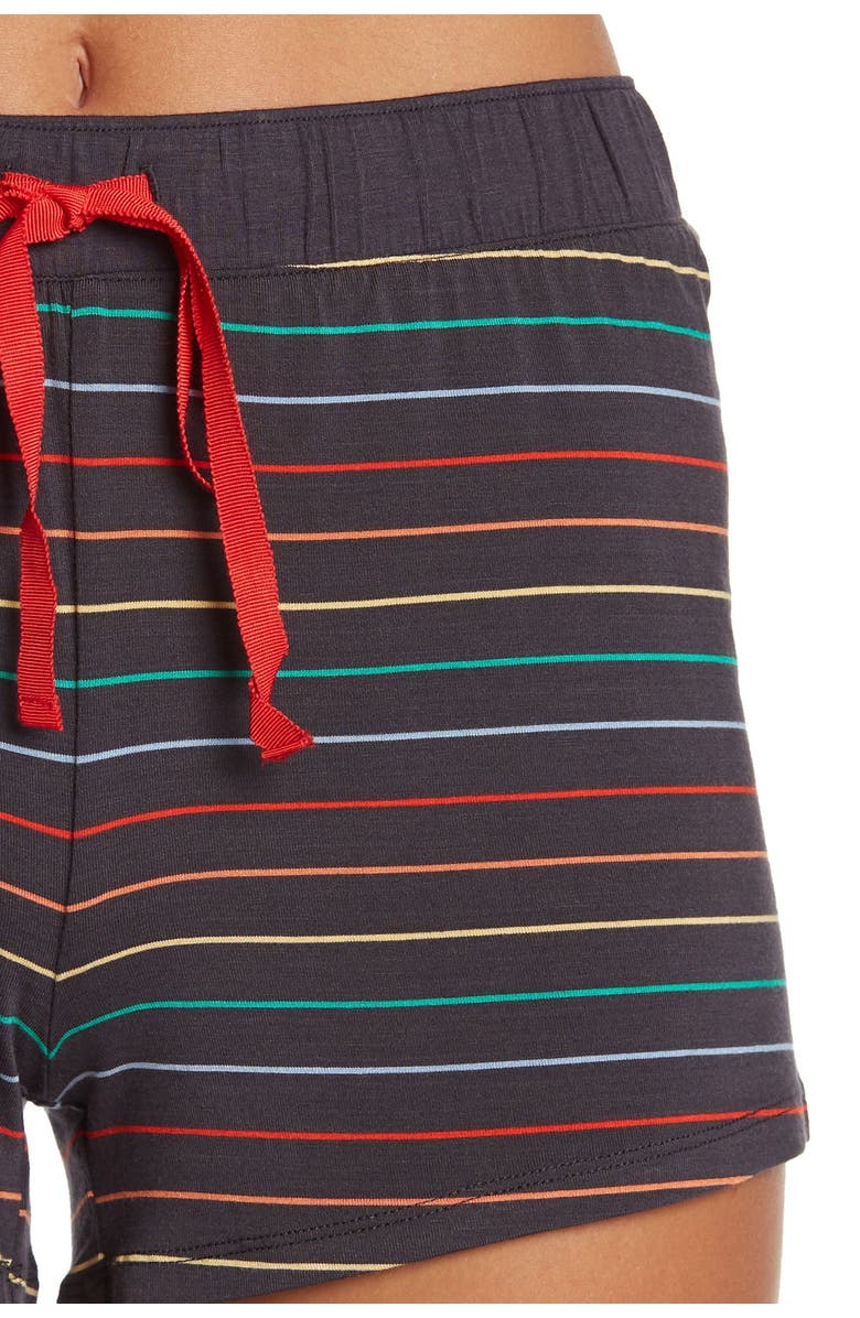 PJ Salvage Over the Rainbow Striped Knit Sleep Shorts, Alternate, color,