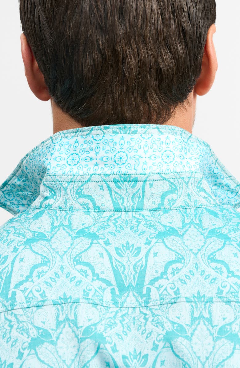 Robert Graham Highland Classic Fit Stretch Cotton Button-Up Shirt, Alternate, color, Turquoise
