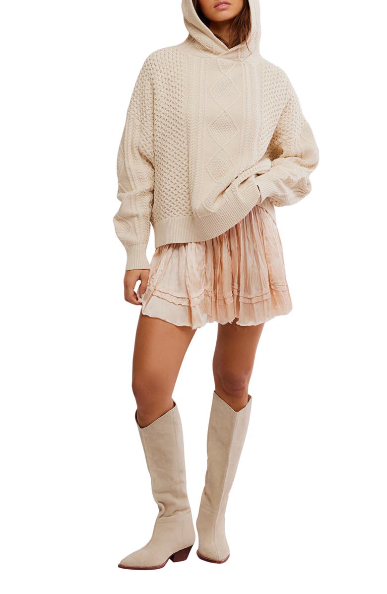 Free People Explorer Hooded Sweater, Alternate, color, Macadamia