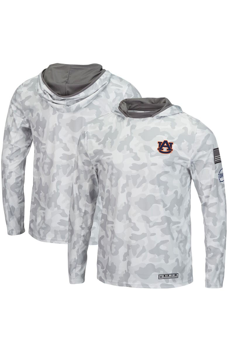 COLOSSEUM Men's Colosseum Arctic Camo Auburn Tigers OHT Military Appreciation Long Sleeve Hoodie Top, Main, color, Arctic Camo