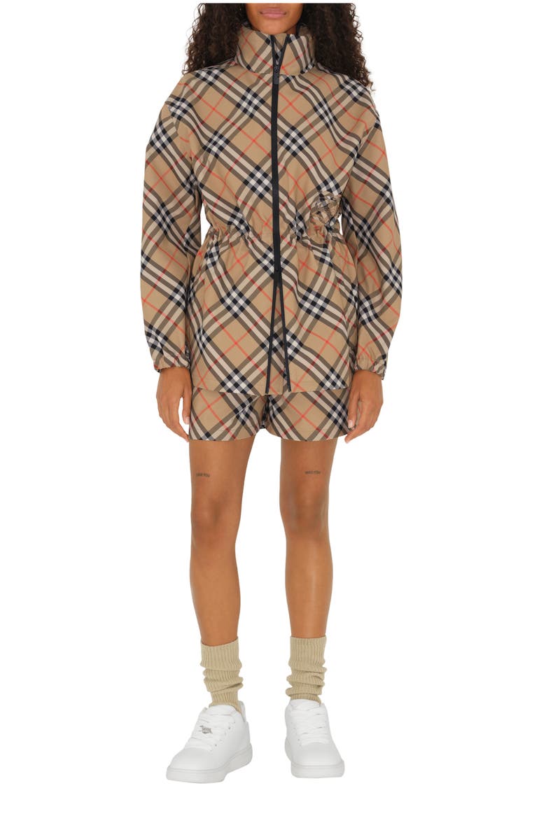 Burberry Check Jacket, Main, color, Sand