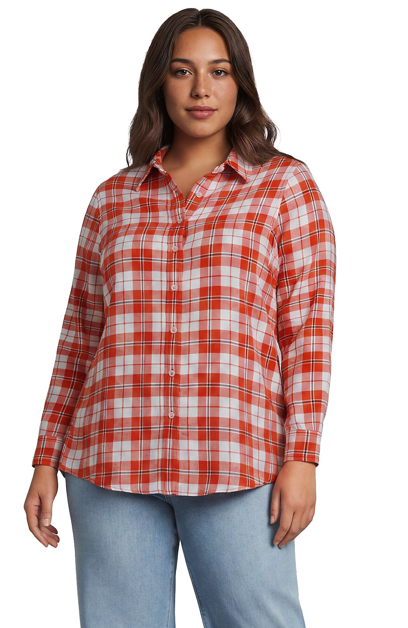 selected Pumpkin/Ivory Plaid
