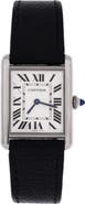 Pre-Owned Cartier Must de Cartier Tank Quartz Watch Stainless Steel and Leather 25