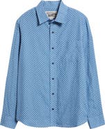 Schott NYC Calico Print Linen Button-Up Shirt