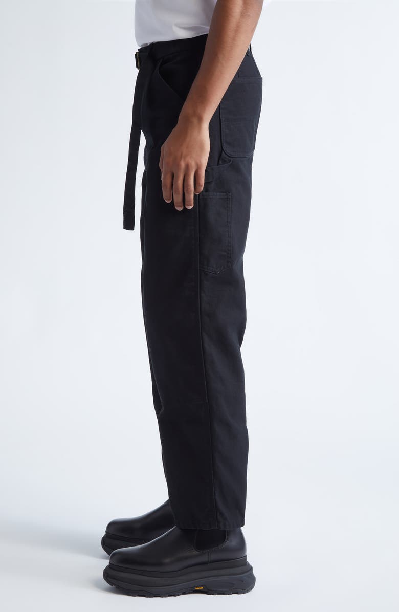 Sacai Carhartt WIP Duck Canvas Carpenter Pants, Alternate, color, Black