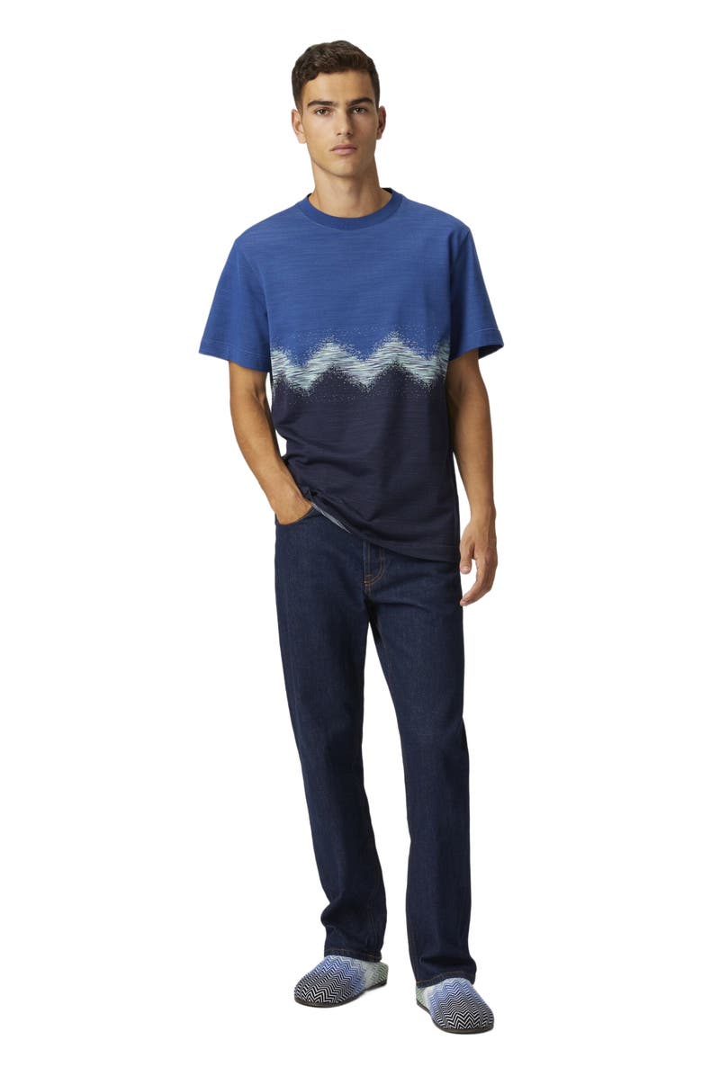 Missoni Cotton Crewneck T-shirt With Slub Zigzag, Main, color, 
