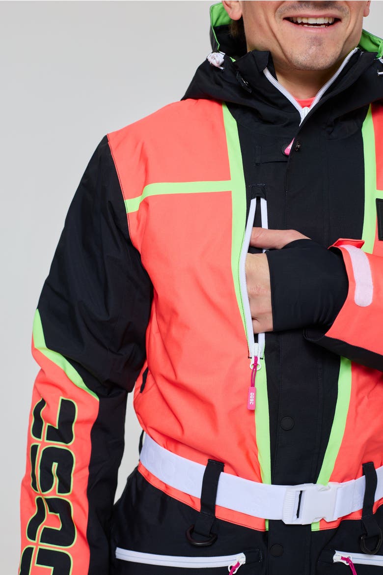 Sultans of Swing Ski Suit Men's, Alternate, color, Black and neon orange