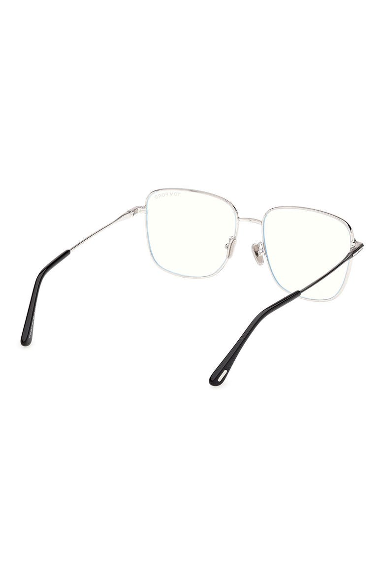 56mm Square Optical Glasses, Alternate, color, SHINY BLACK ENAMEL / PALLADIUM
