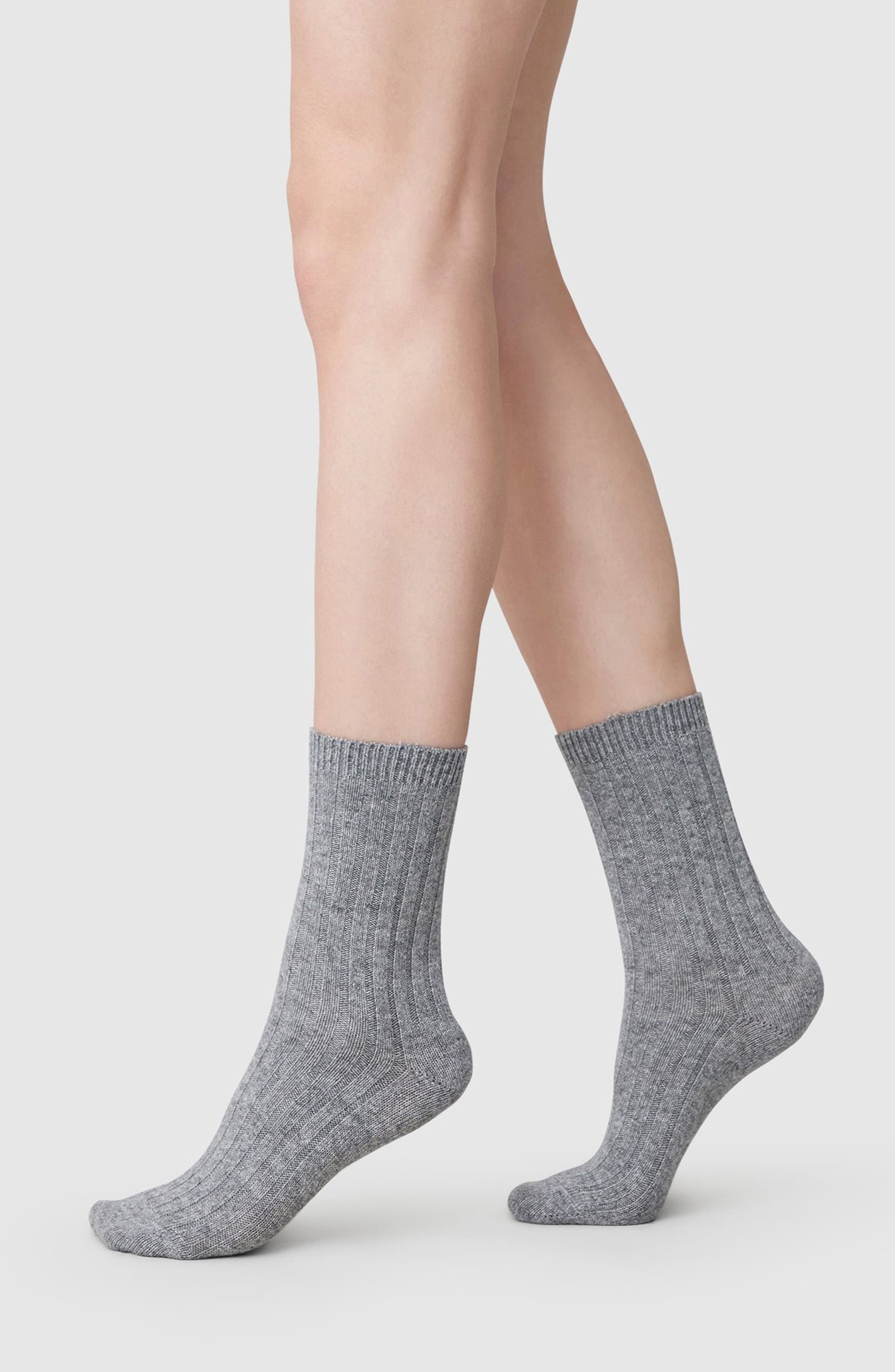 Swedish Stockings Bodil Chunky Crew Socks In Gray