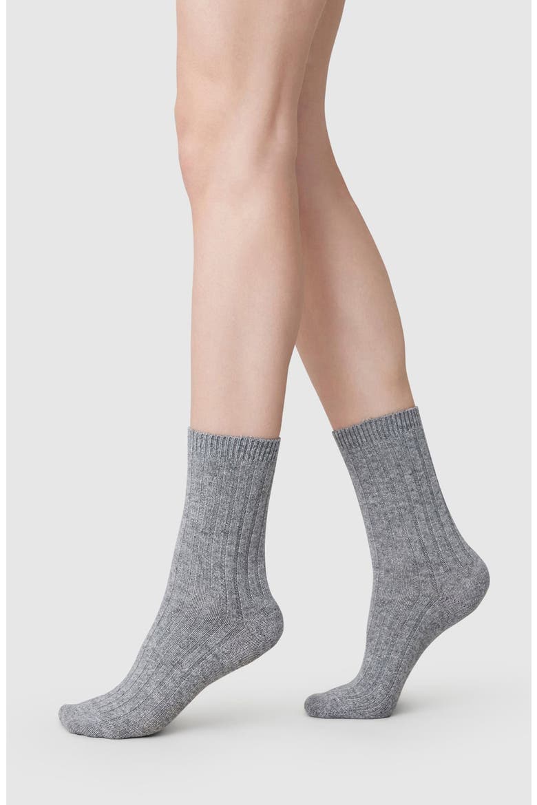 Bodil Chunky Crew Socks, Main, color, GREY