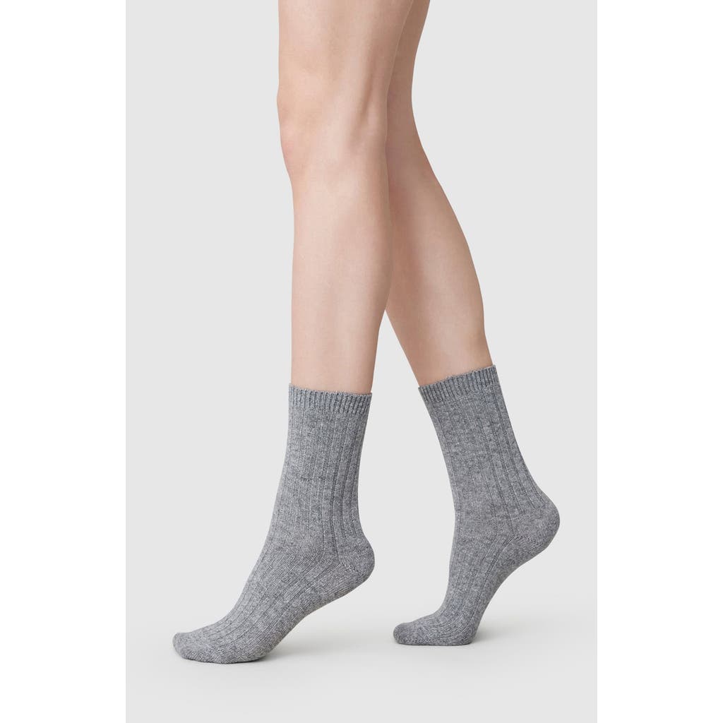 Swedish Stockings Bodil Chunky Crew Socks In Gray