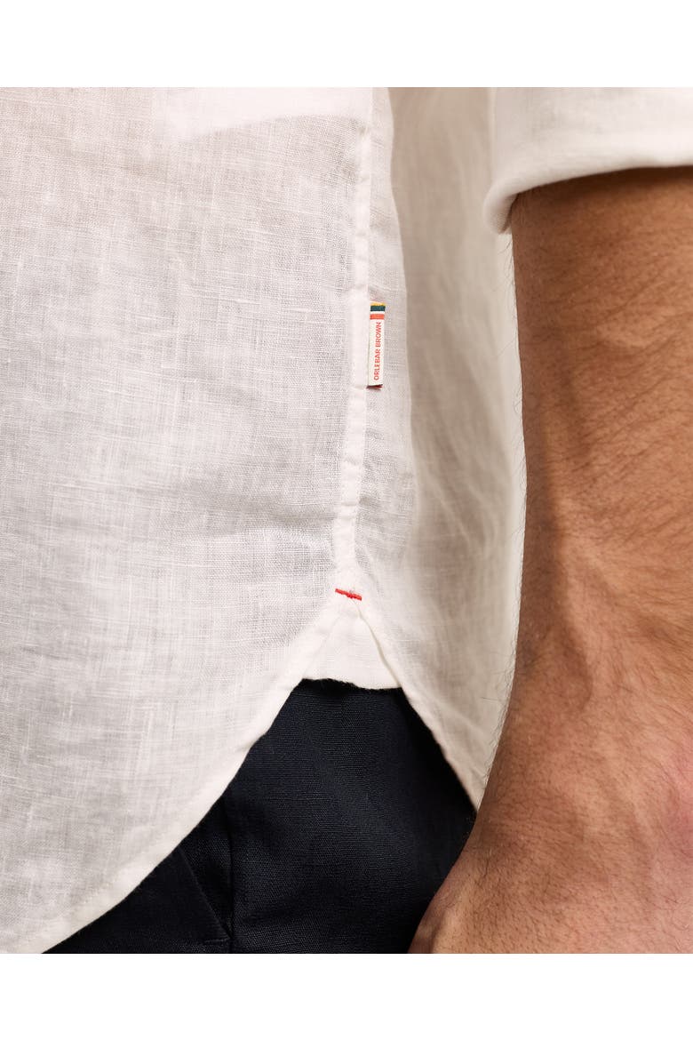 Giles Linen Tailored-Fit Shirt, Alternate, color, White