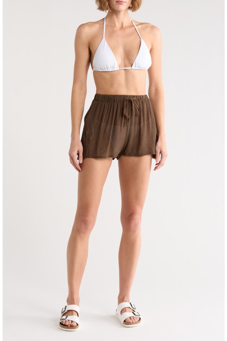 Cover-Up Shorts, Main, color, CHOCOLATE