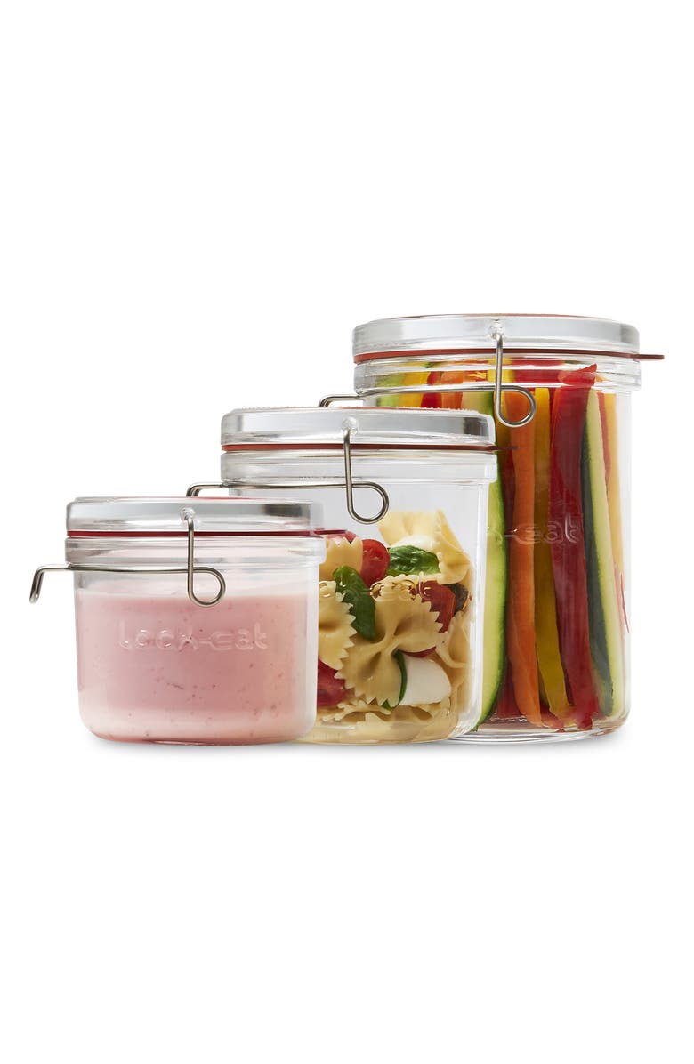 Luigi Bormioli Lock Eat 3-Piece Sealed Storage Container Set, Main, color, 