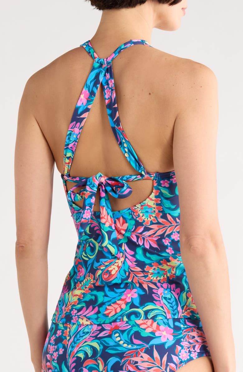 JANTZEN Louise Wrap Underwire Tankini Top, Alternate, color, Pantheon Blue
