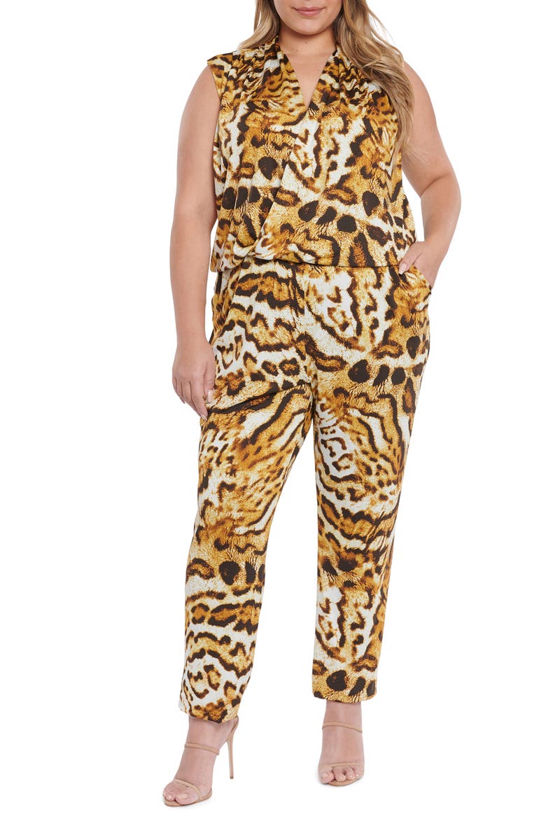 Bailey Faux Wrap Jumpsuit, Main, color, LYNX
