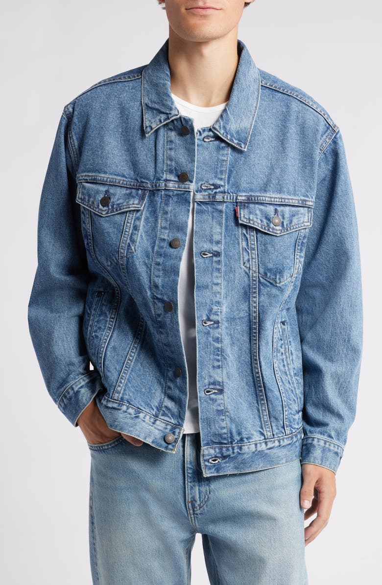 Levi's<sup>®</sup> Relaxed Fit Denim Trucker Jacket, Main, color, 