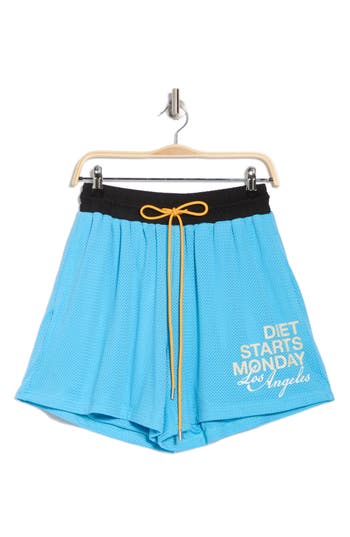 Diet Starts Monday Drawstring Mesh Shorts In Blue