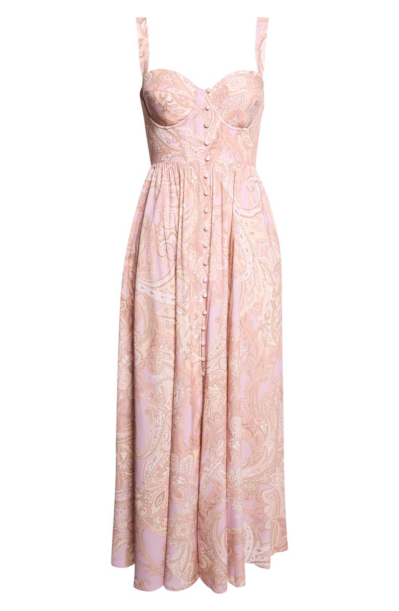 L'AGENCE Rosette Paisley Print Maxi Dress, Alternate, color, Mv/ Mt Trad Paisley