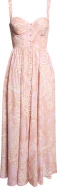 L'AGENCE Rosette Paisley Print Maxi Dress
