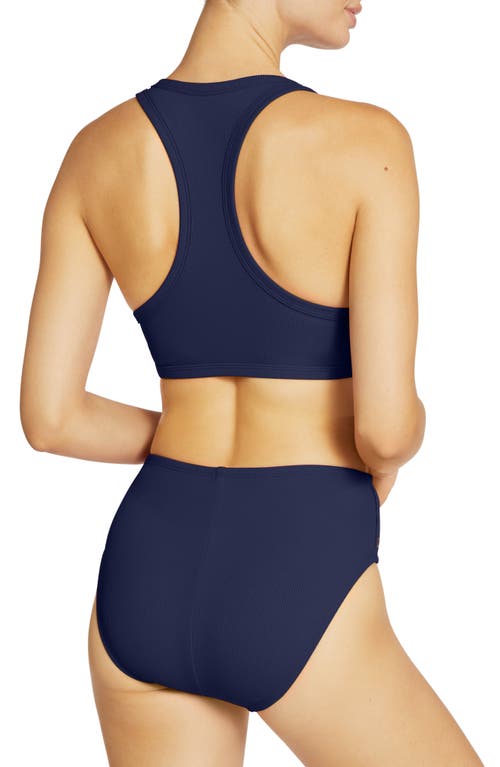 Robin Piccone Amy Racerback Bikini Top In Navy