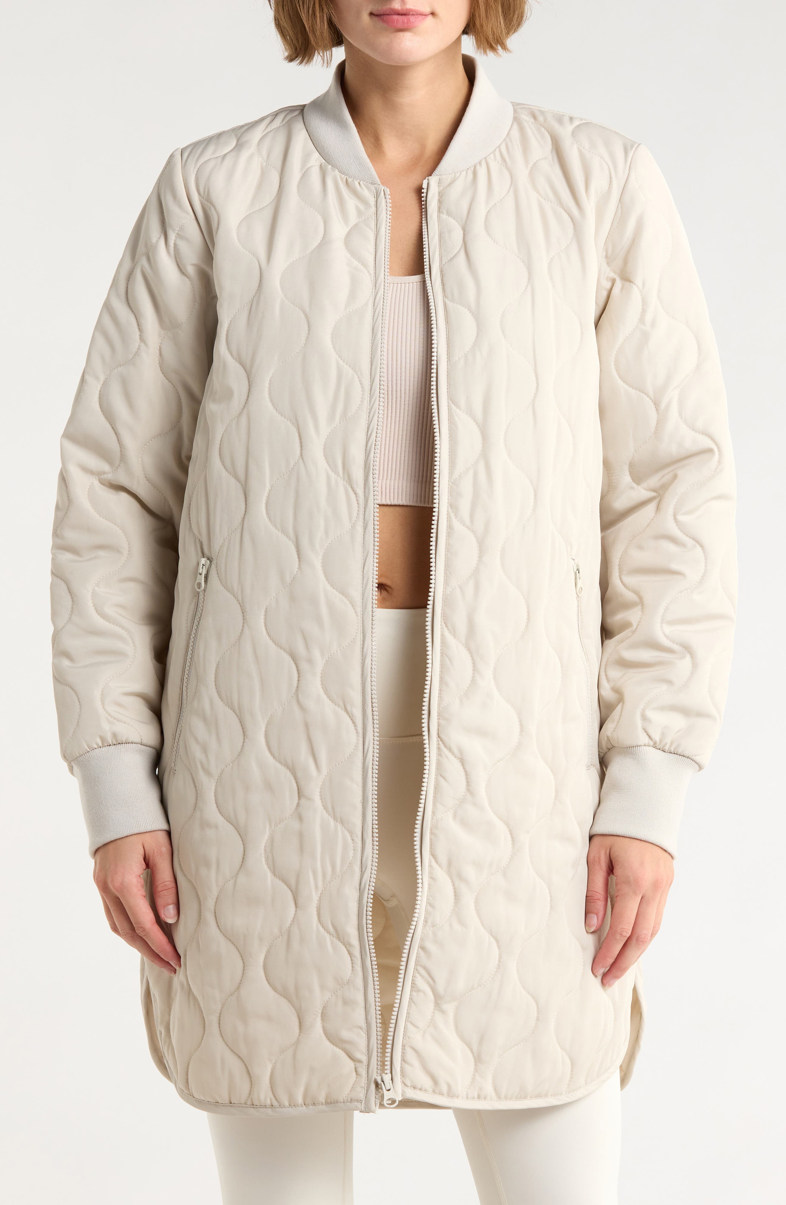 Z by Zella Longline Quilted Jacket