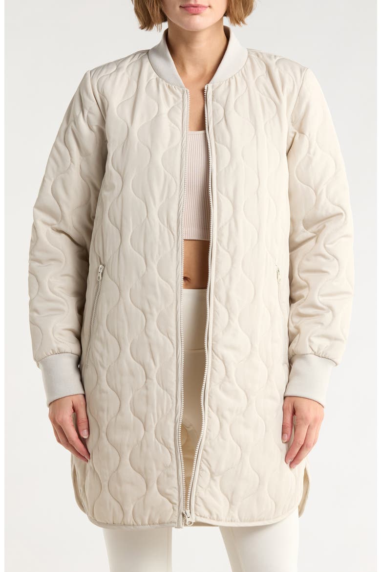 Longline Quilted Jacket, Main, color, GREY MOONBEAM