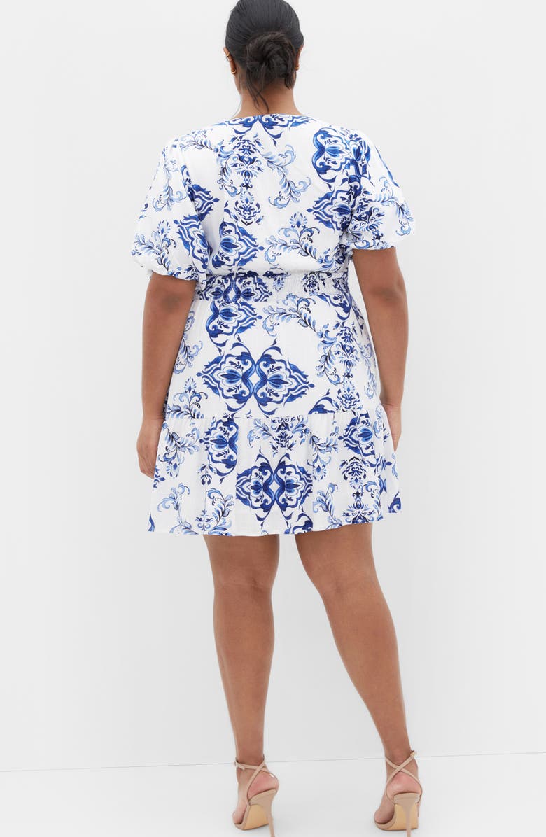 City Chic Winslow Print Puff Sleeve Dress, Alternate, color, 