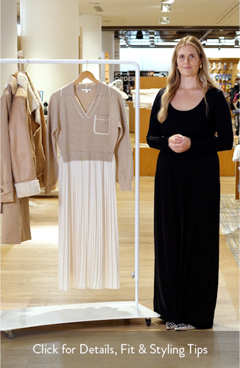 Long Sleeve Twofer Sweater Dress, sales video thumbnail