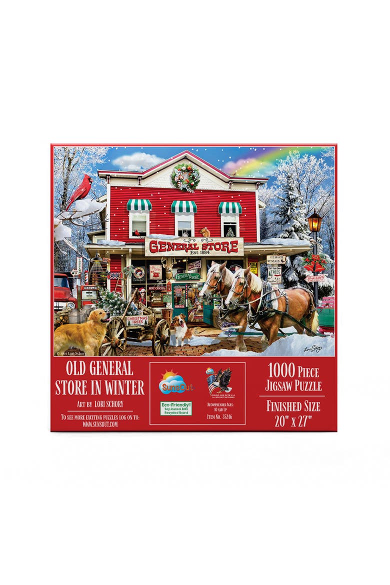 Old General Store Winter 1000 piece Jigsaw Puzzle for Adults, Alternate, color, Multicolor