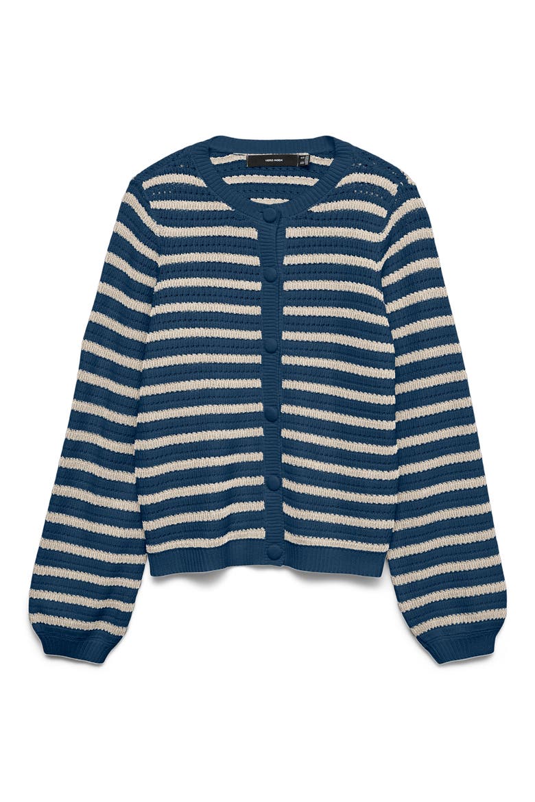 Gorgeous Stripe Cardigan, Main, color, DARK DENIM/ BIRCH