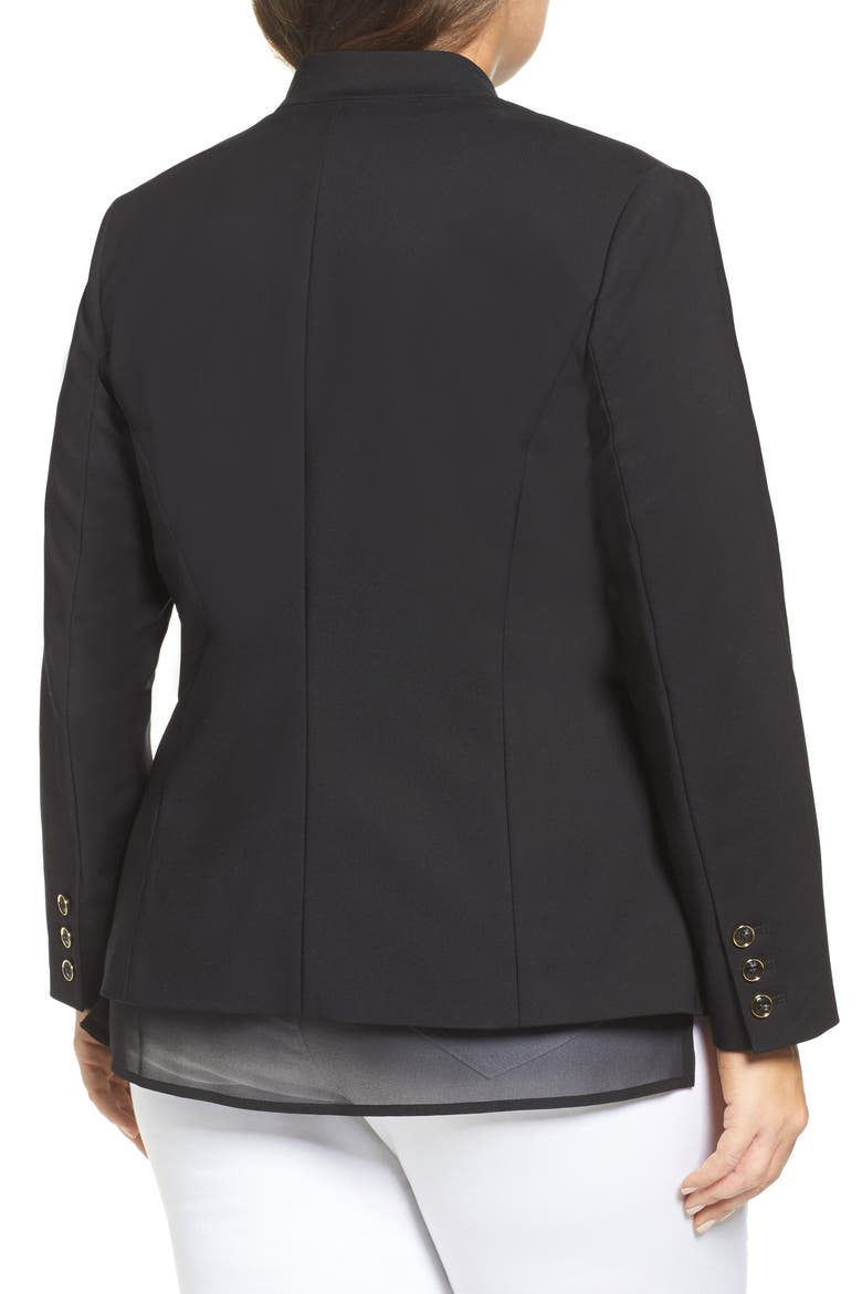 One-Button Blazer, Alternate, color, RICH BLACK