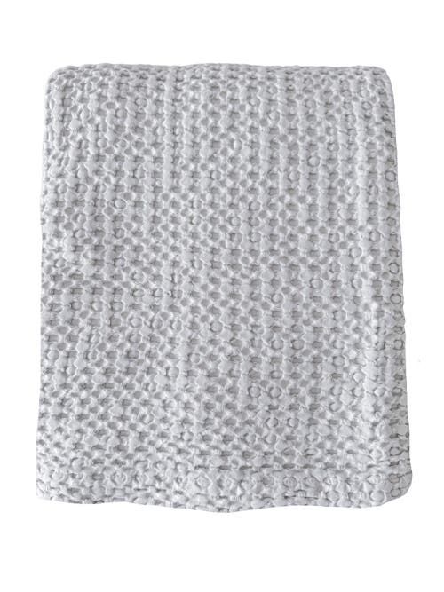Anaya Stonewashed Cotton Waffle Bed Blanket In Pebble Grey