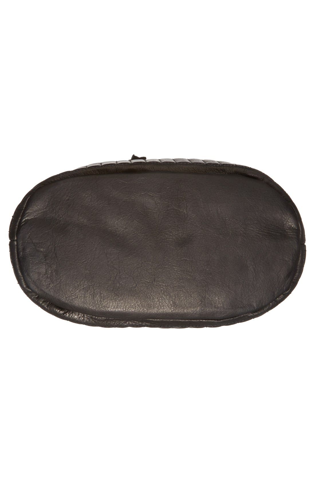 'Babe' Convertible Lambskin Leather Tote, Alternate, color, BLACK SNAKE