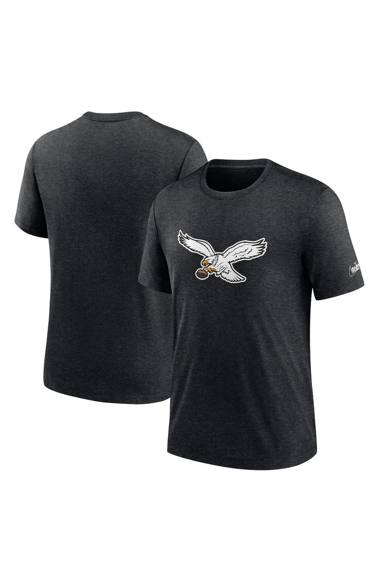 Nike Men's Nike Heather Black Philadelphia Eagles Rewind Logo Tri-Blend T-Shirt, Main, color, 