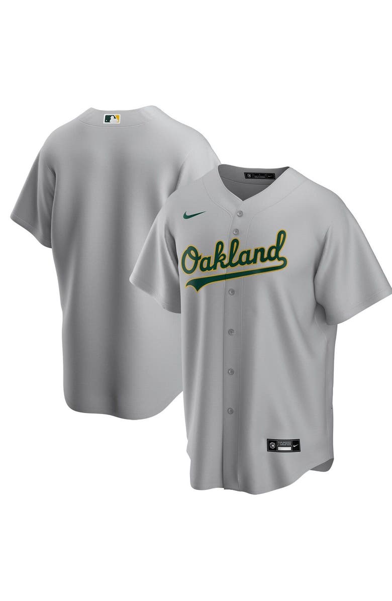 Nike Men's Nike Gray Oakland Athletics Road Replica Team Jersey, Alternate, color, 