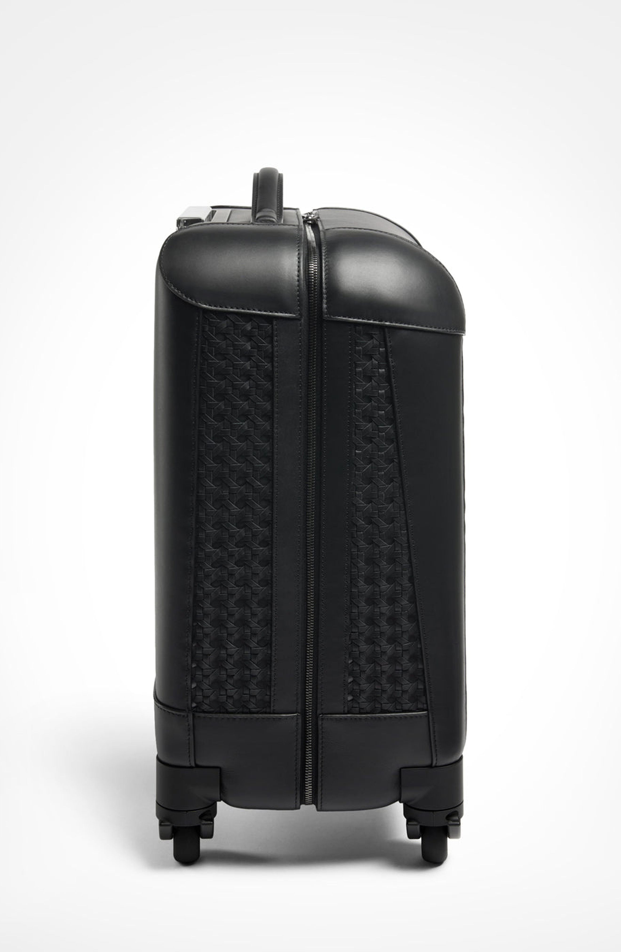 Aviteur Calfskin Lucite Handle Carry-on 19 Luggage, Alternate, color, Black / Palladium