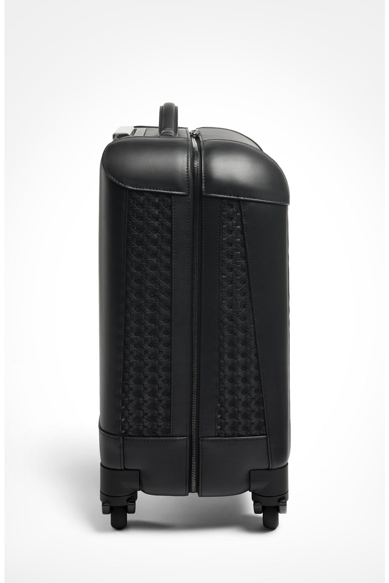 Calfskin Lucite Handle Carry-on 19 Luggage, Alternate, color, Black / Palladium