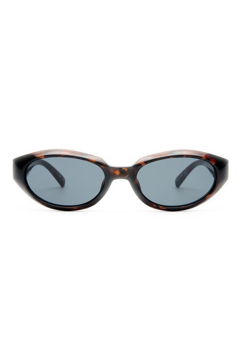 Le Bijou 55mm Oval Sunglasses, Main, color, DARK TORT
