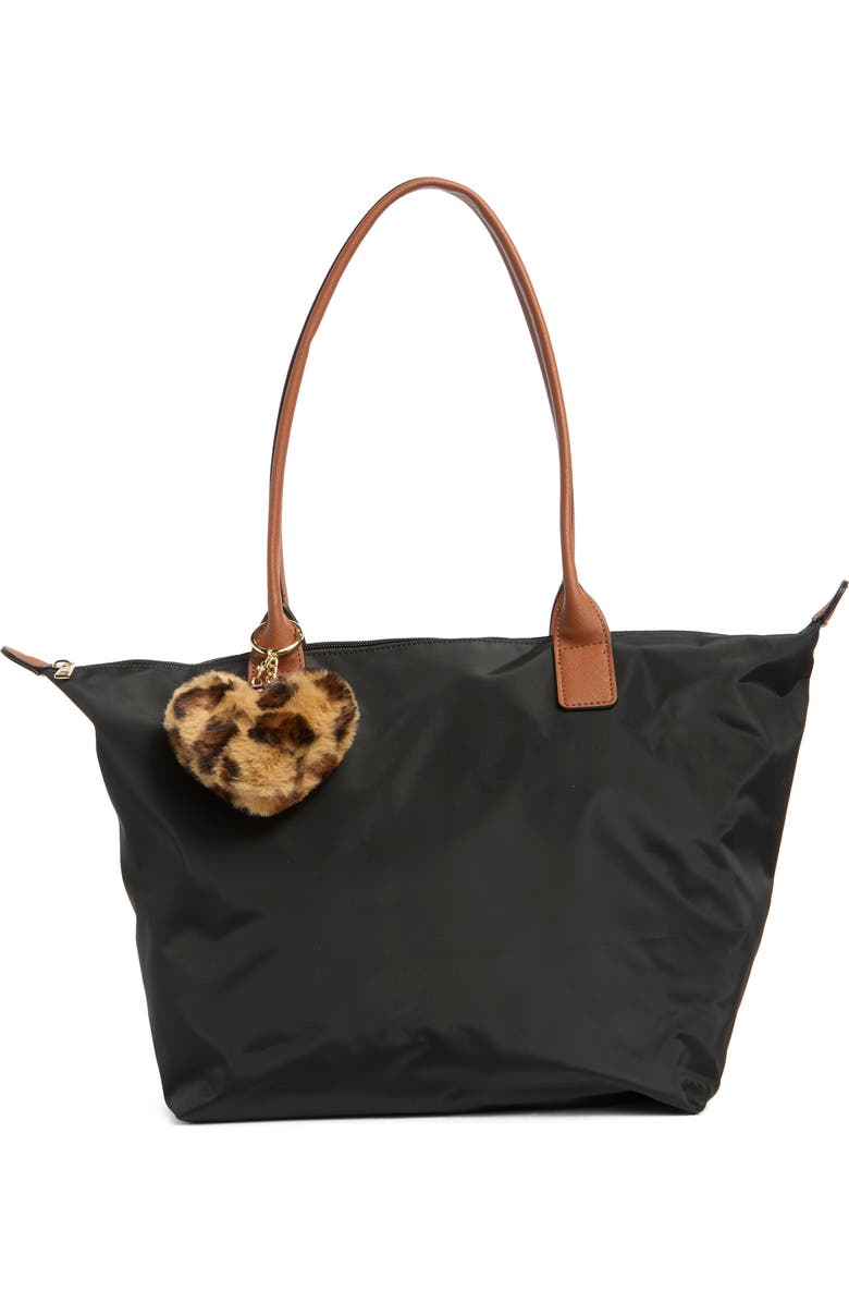 Madden Girl Nylon Tote, Main, color, Black