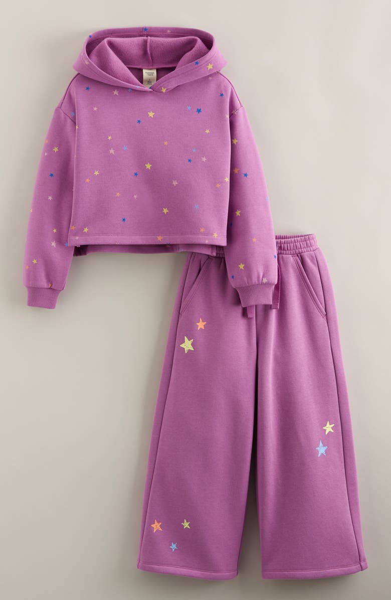 Tucker + Tate Kids' Fleece Hoodie & Pants Set, Main, color, Purple Cheerful Stars- Stars