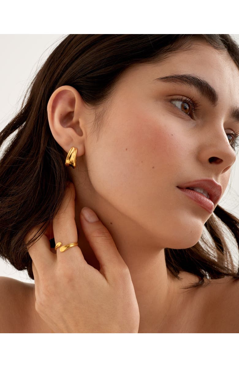 Katie Loxton Molten Luxe Waterproof Gold Hoop Earrings, Alternate, color, Gold