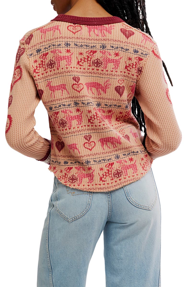 Free People Blissful Layering Long Sleeve T-Shirt, Alternate, color, Latte Combo