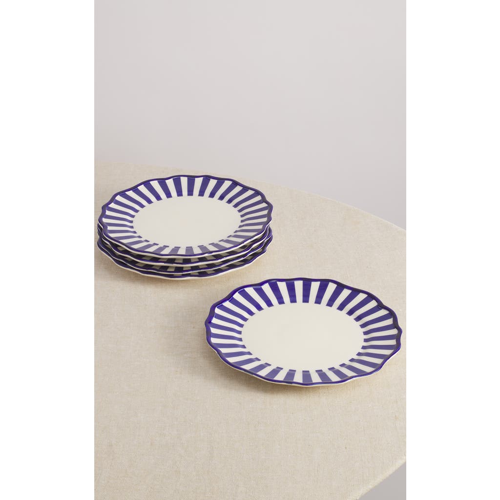 Maison Madison Home Riviera 10.5'' Dinner Plate Set Of 4 In Blue/cream