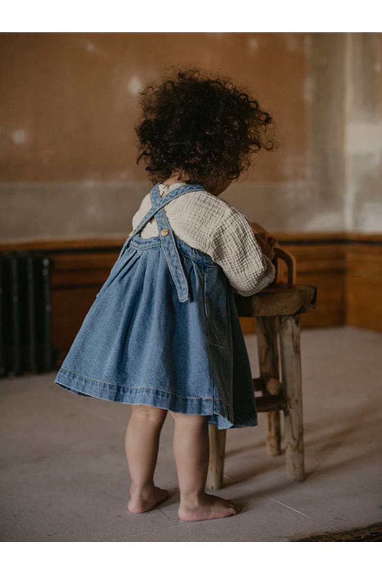 The Oversized Denim Pinafore Baby, Alternate, color, light denim