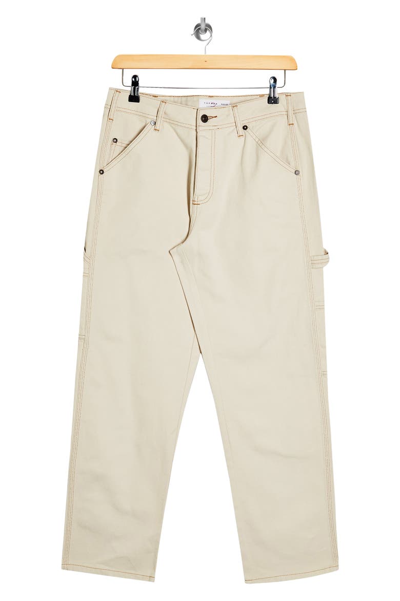 Carpenter Wide Leg Jeans, Alternate, color, OFF WHITE