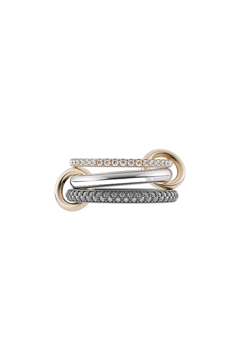 Scorpio Gris Linked Diamond Ring, Main, color, SILVER