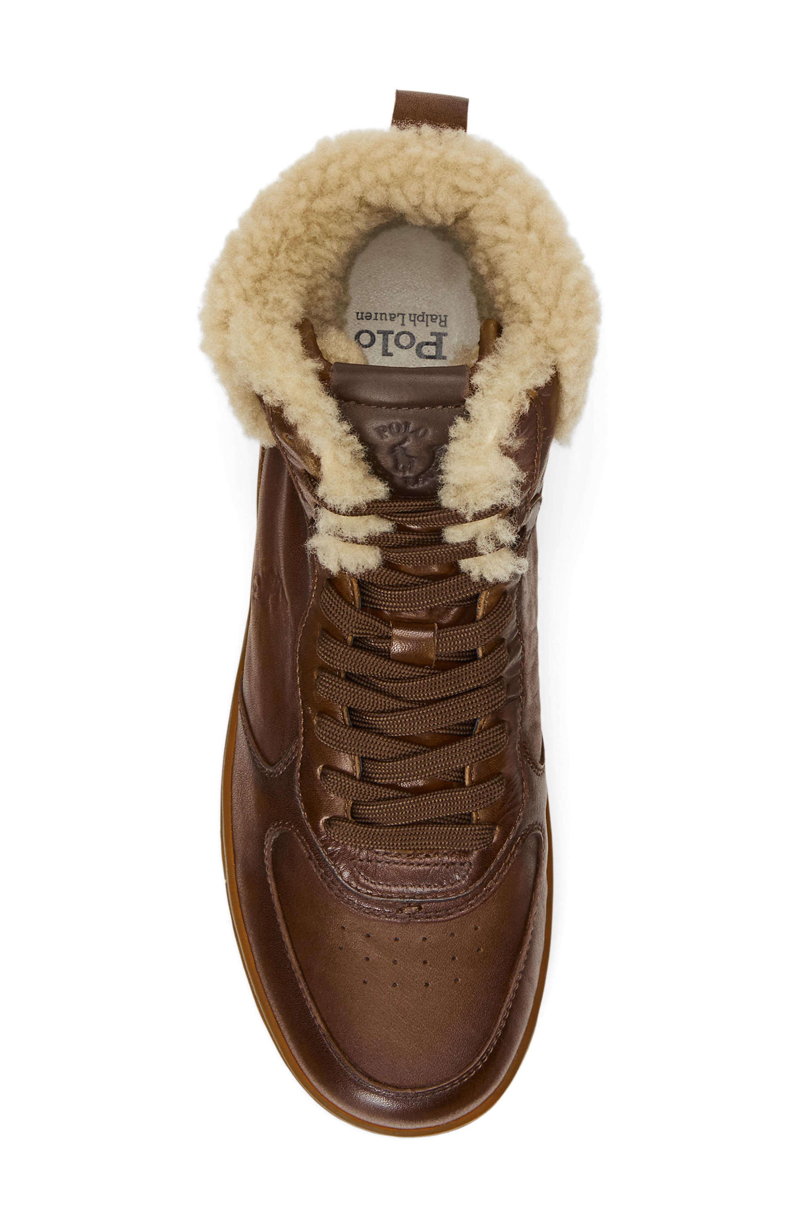 Ralph Lauren Masters Mid Top Sneaker, Alternate, color, Brown