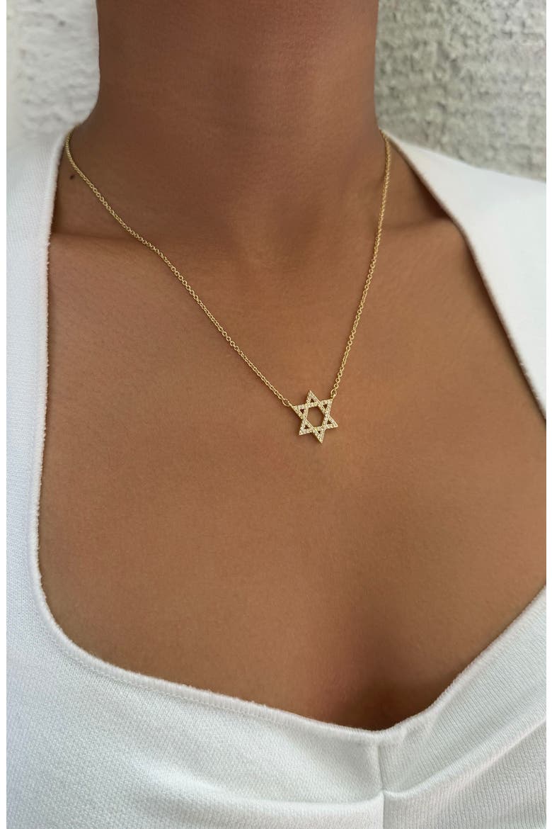 Cubic Zirconia Star of David Pendant Necklace, Alternate, color, GOLD