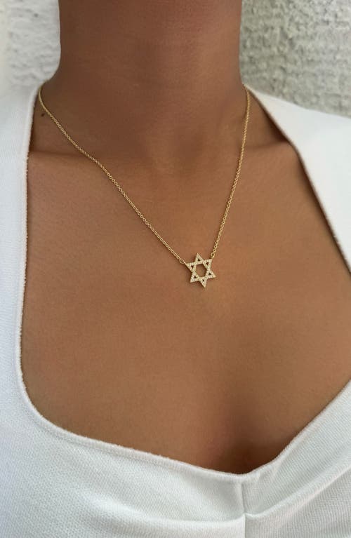 Adornia Cubic Zirconia Star Of David Pendant Necklace In Gold